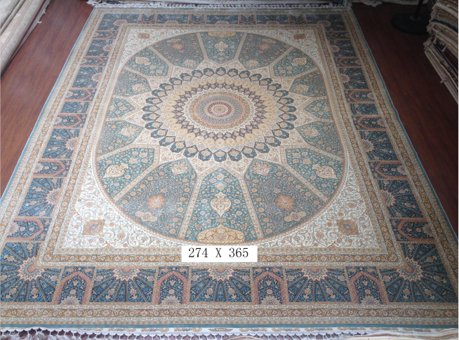 手工真丝地毯  9*12  TXJ-1231蓝