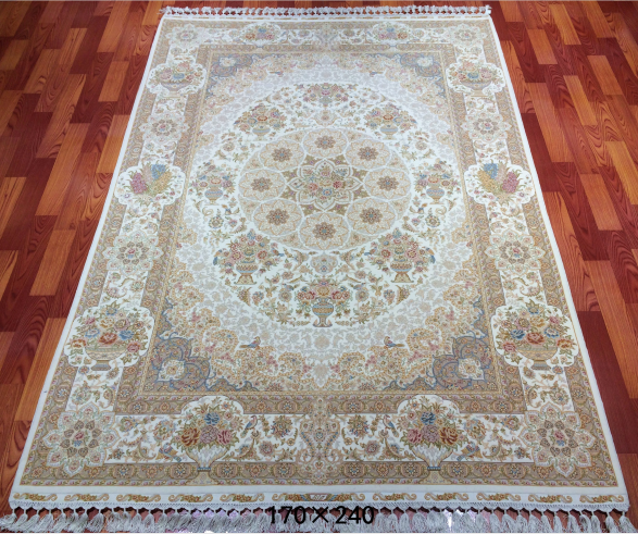 手工丝毛地毯5.5*7.87 TXMW-1203白