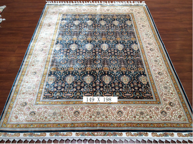 手工绢丝地毯  4.9*6.5 TXD-180蓝