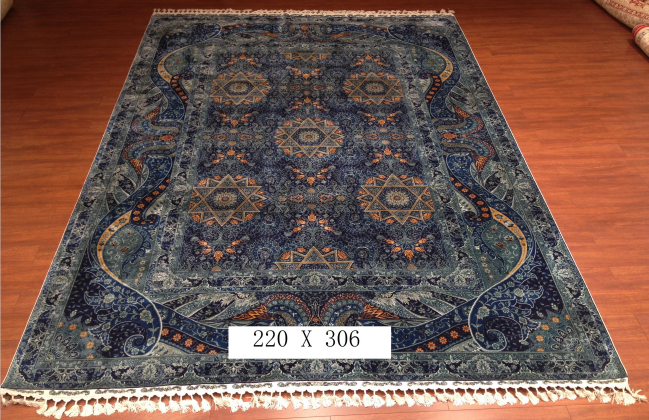 手工真丝地毯 7*10 TXX-1342蓝