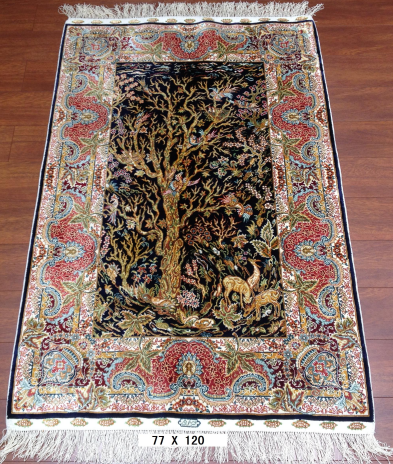 手工绢丝地毯 2.5*4 TXD-1056黑