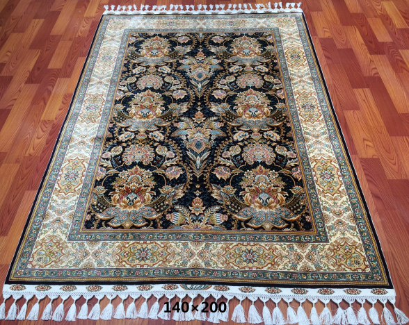 手工绢丝地毯  4.5*6.5 TXD-1054黑