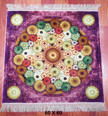 手工绢丝地毯 1.9*1.9  TXX-1752 紫边