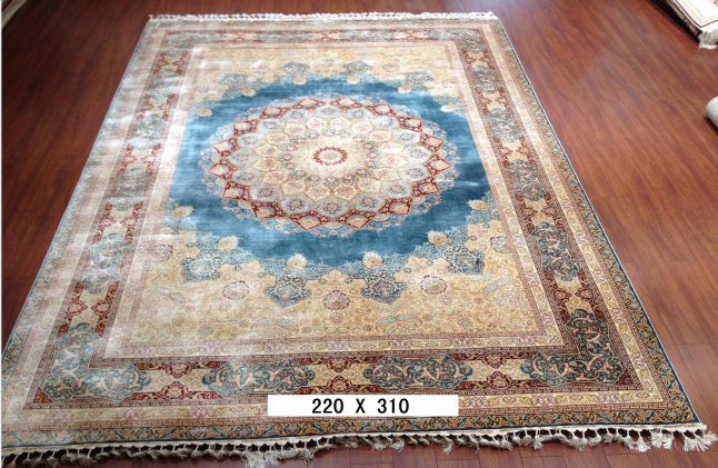 手工真丝地毯 7*10 TXX-1243蓝