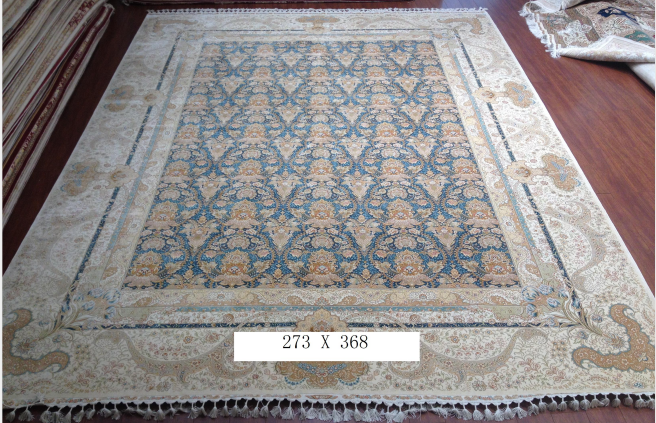 手工真丝地毯  9*12  TXD-1054 蓝