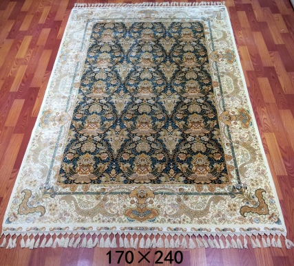 手工绢丝地毯5.4*7.87 TXD-1054蓝