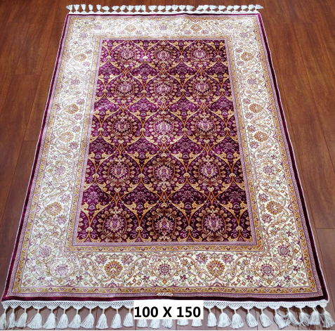 手工绢丝地毯  3.3*5 TXD-1034紫