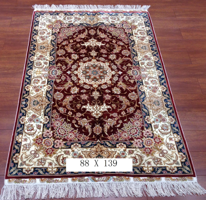 手工绢丝地毯 2.8*4.5 TXJ-1004红