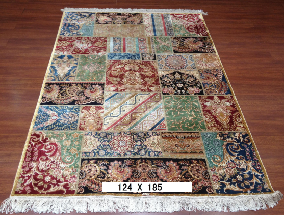 手工绢丝地毯4*6 TXW-1105拼接