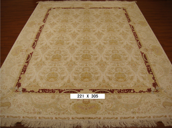 手工真丝地毯  7*10  TXD-1054白