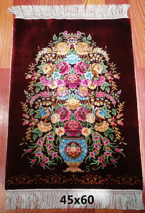 手工绢丝地毯 1.47*2 TXJ-1771 暗红