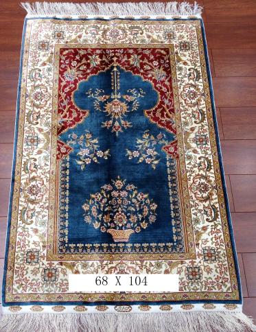 手工绢丝地毯 2.2*3.4 TXD-33蓝