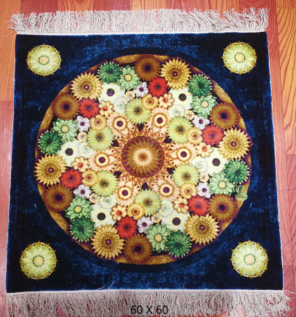 手工绢丝地毯 1.9*1.9 TXX-1752  蓝边