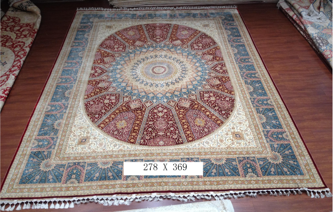 手工真丝地毯  9*12 TXJ-1231红